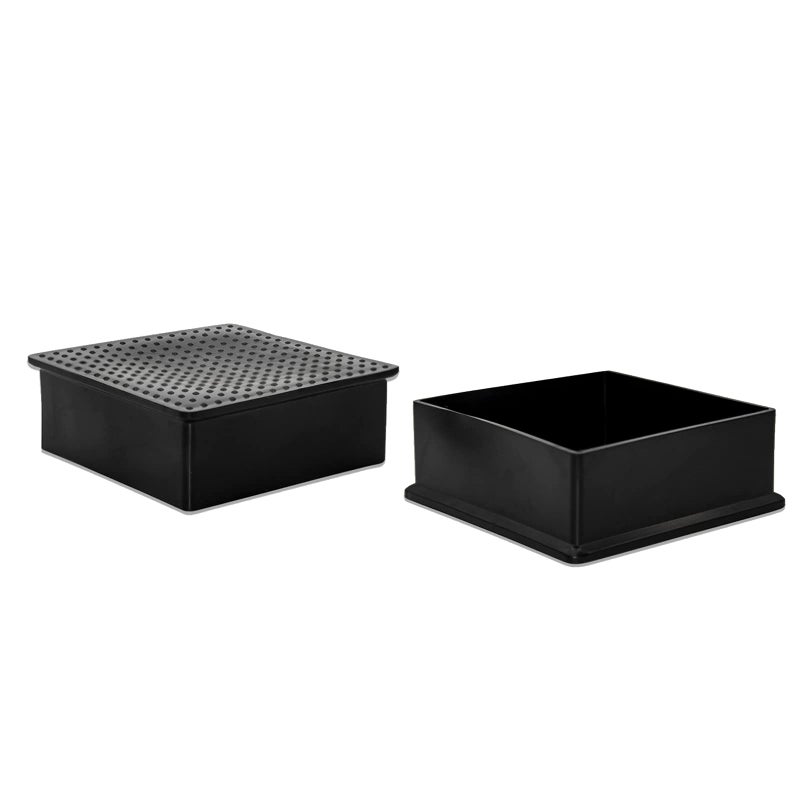 Flyshop 8Pcs Chair Leg Caps Non-Marking PVC Chair Leg Floor Protectors Square Furniture Table Covers (4-Inches x 4-Inches, 100mm x 100mm, Black) - Image 4